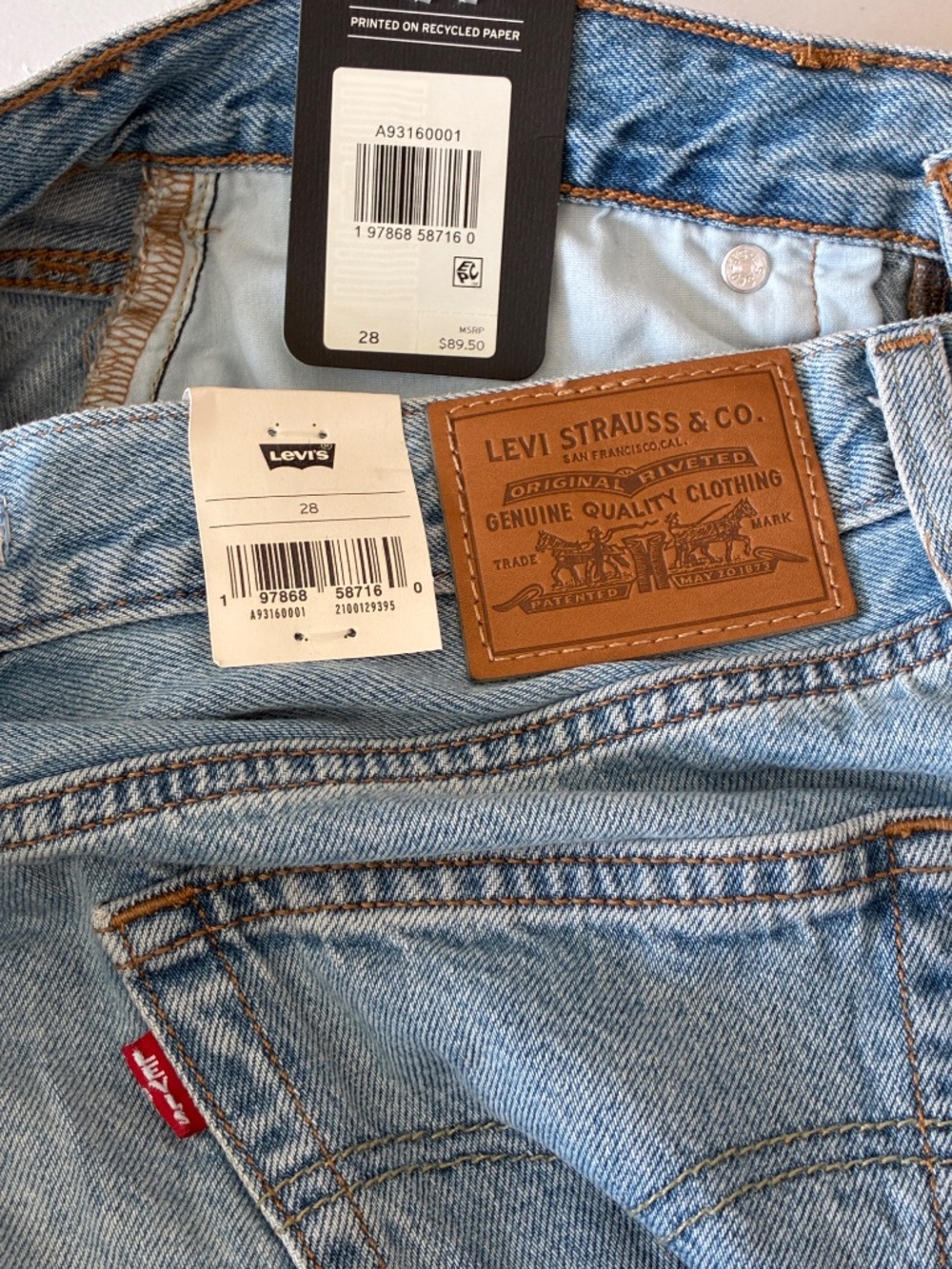 Levi's Premium High Rise A-Line Deconstructed Denim Skirt Midi Button Fly 28 - Picture 9 of 12